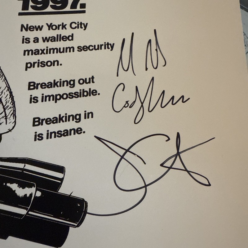Escape From New York John Carpenter, Cody Carpenter, Daniel Davies Signed Print. gallery