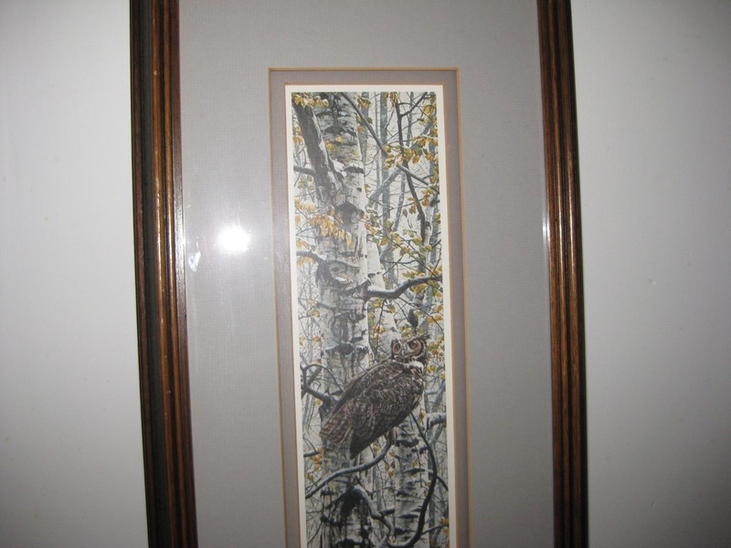 Rod Frederick Great Horned Owl Print 1221/1250 1986 Prof. Framed & Matted gallery