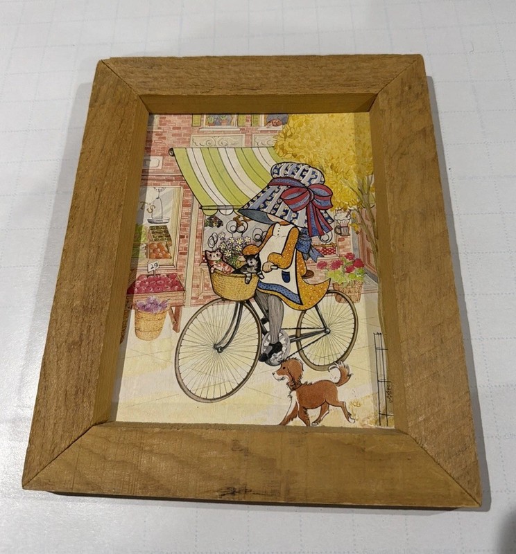 Vintage Wooden Framed Holly Hobbie Print 8.5×10.5