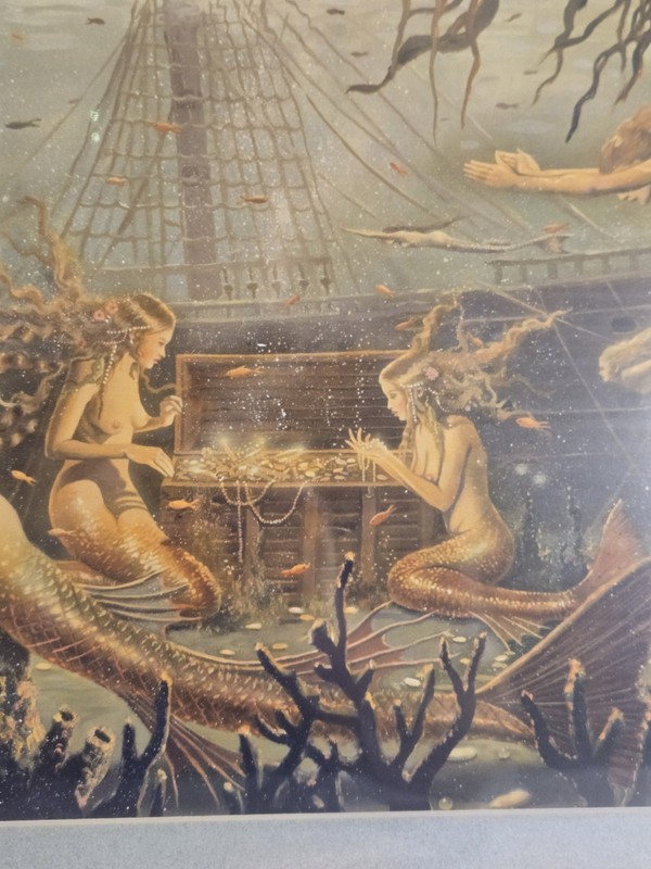 Print Of "The Curious Deep" fantasy artist David Delamare Sealed gallery