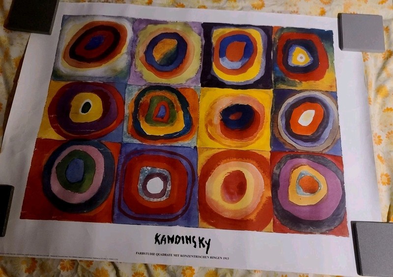 Vintage Lithograph WASSILY KANDINSKY OFFSET 2001 RARE FARBSTUDIE QUADRALE 1913 gallery