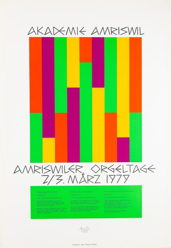 Max BILL: AMRISWILER ORGELTAGE – Original Lithograph Signed