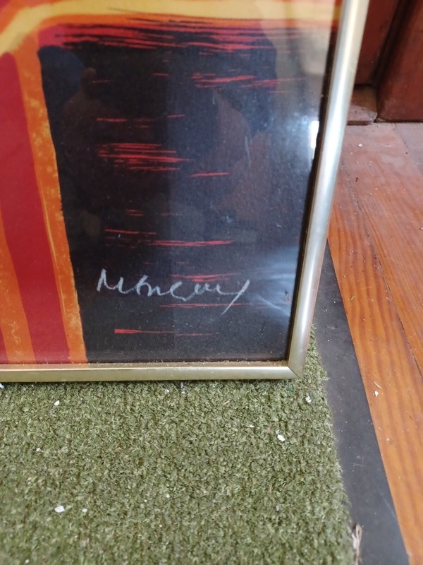 Mcm ABSTRACT LITHOGRAPH Frederic Menguy, Hand Signed Numbered embossed pop art gallery