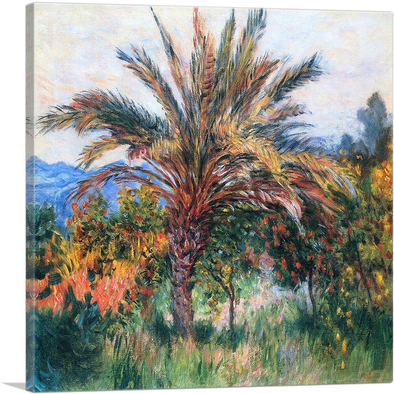 ARTCANVAS Palm Tree at Bordighera 1884 Canvas Art Print by Claude Monet