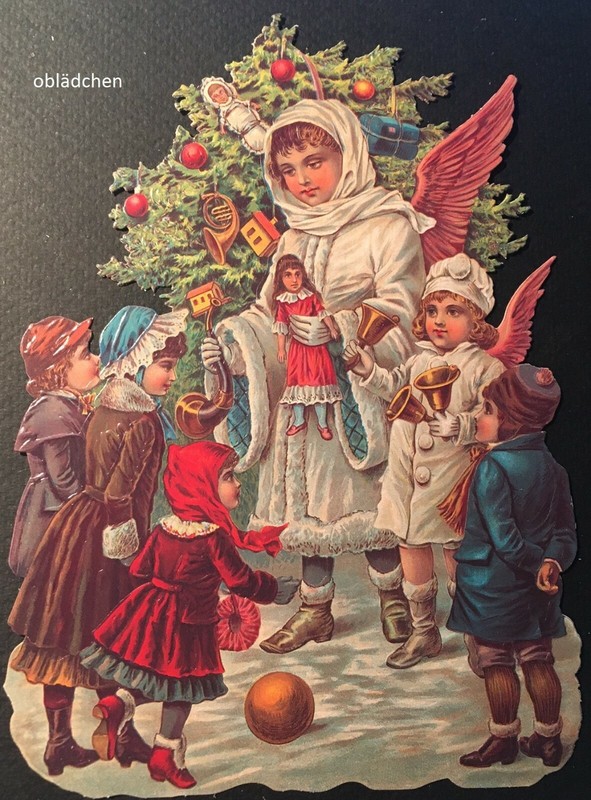 #Poetry Pictures #EF 5068 Bild-Karte/Riesenoblate Baby Jesus IN Kinderkreis