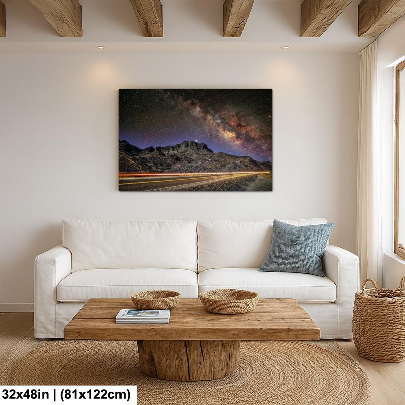 Milky Way Wall Art Mountain Landscape Night Sky Photo Canvas Print gallery