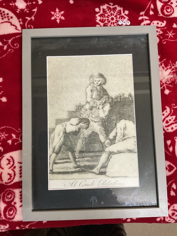 RARE VINTAGE ART PRINT , MEDICAL DENTISTRY, by FRANCISCO DE GOYA