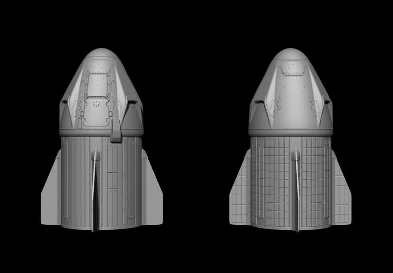 SpaceX Crew Dragon Model Printing - File digital STL - OBJ for 3D Printer gallery