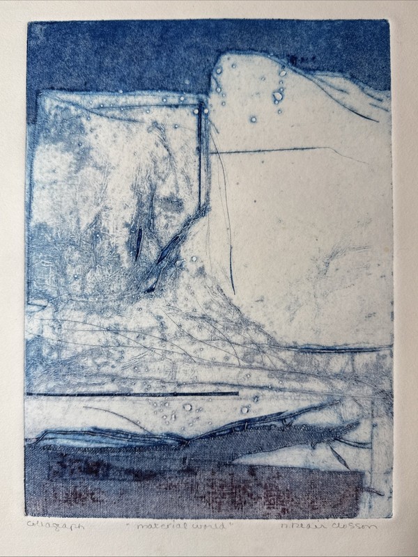 Nanci Blair Closson “Material World” Abstract Collagraph Signed One Of A Kind gallery