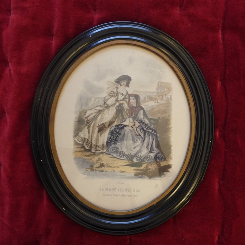 Leroy Imp Paris Oval Framed Print La Mode Illustree Bureaux Du Journal