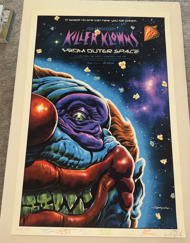 Killer Klowns from Outer Space Jason Edmiston Poster 18/165 Print Mondo Signed!!