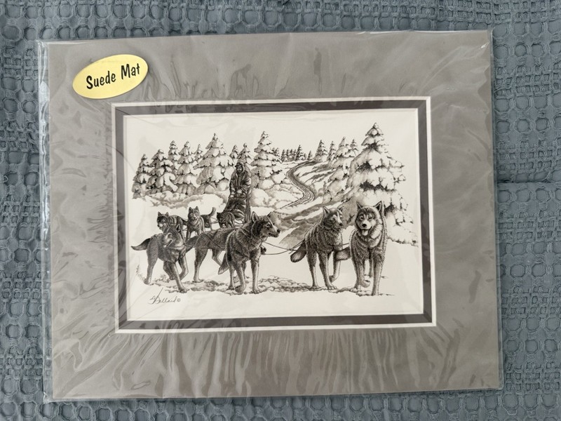 8 inches x 10 inches Alaska Dog Sled «Happy Feet» Picture by Freda Ballard New
