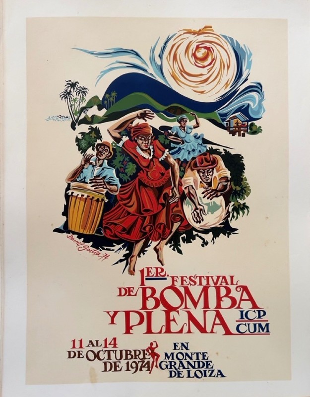 David Goitia, 1st Festival of Bomba and Plena – Vintage 1974 Puerto Rican Print