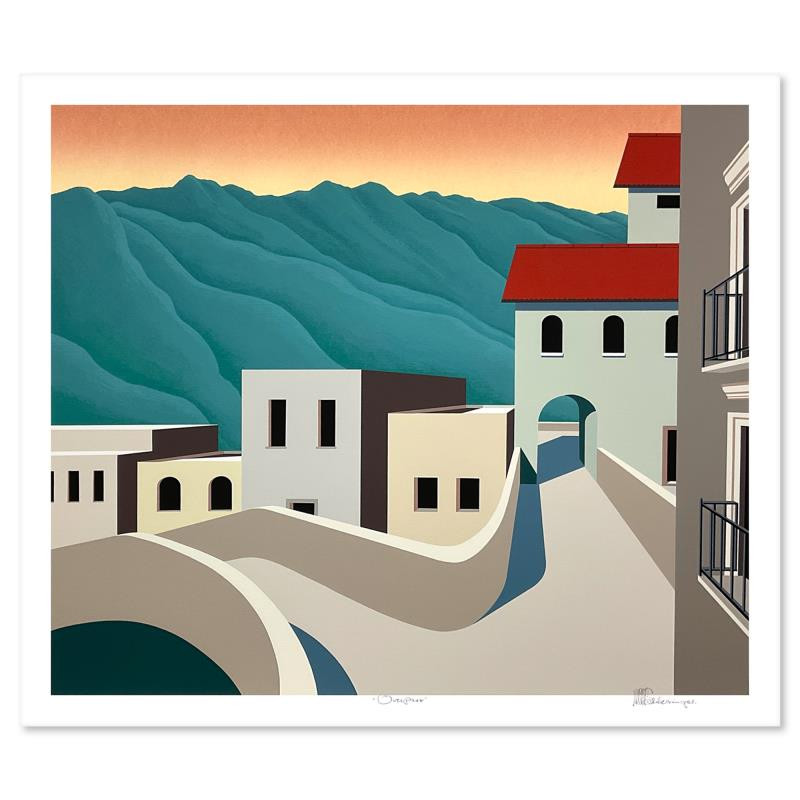 William Schlesinger (d.2011) «Overpass» Hand Signed Limited Edition Serigraph
