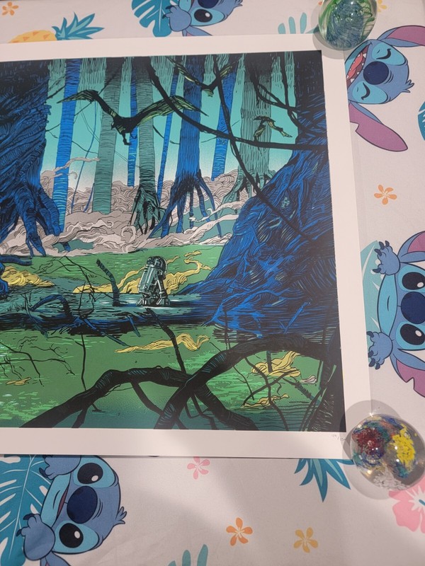 Star Wars R2D2 in the Swamps of Dagobah Print #/250 20x30 Used gallery