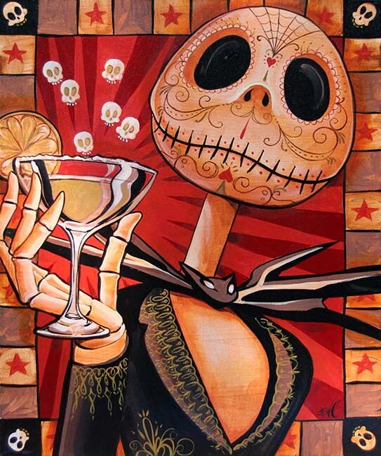 Jack Celebrates The Dead Lowbrow Art Canvas Giclee Print by Mike Bell 5 Sizes