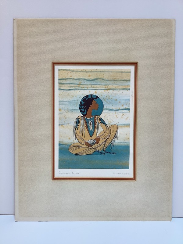 Ioyan Mani Summer Moon Maxine Noel Sioux Native American Matted Signed Print