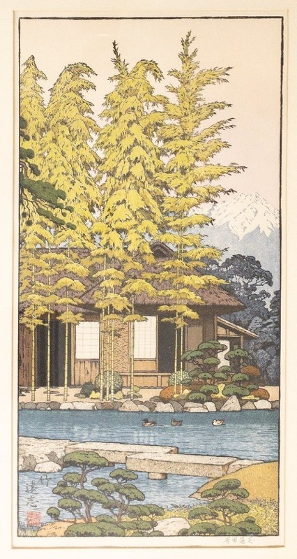 Toshi Yoshida "Early Spring Three Friends" Woodblock Print 3PiecesFramed Signed gallery