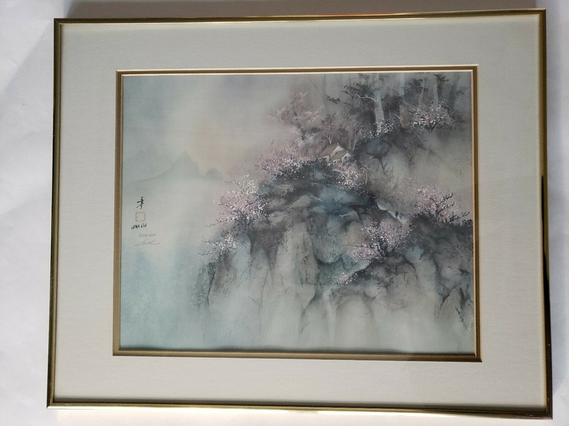 Lena Liu Winter Print Stamped Pencil Signed numbered Framed 16 x 20