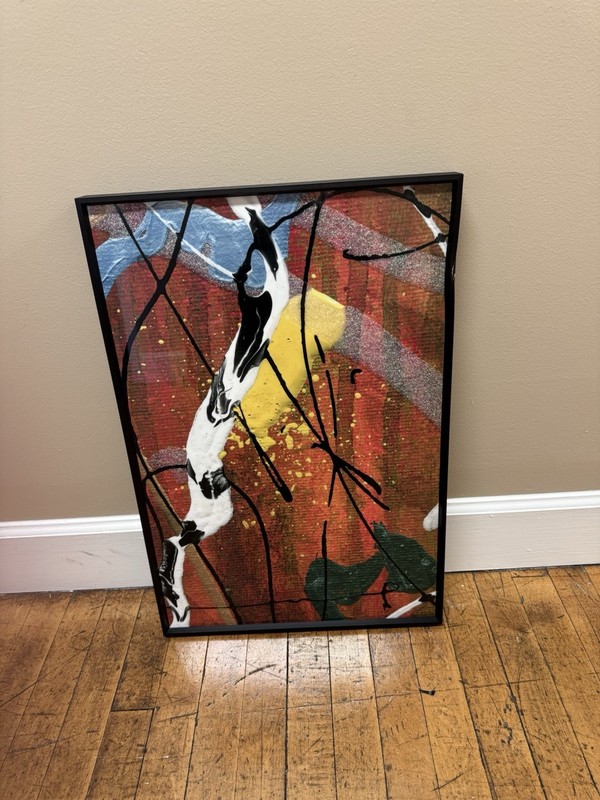 16 x 24 Aluminum framed Abstract design print BARGAIN shipping included