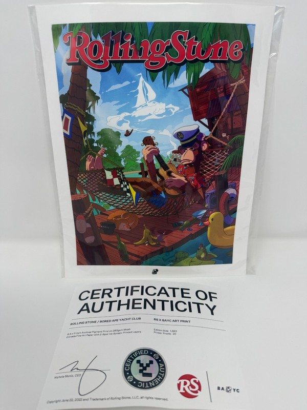 Rolling Stone x Bored Ape Yacht Club Collector’s Edition Art Print w/ Signed COA