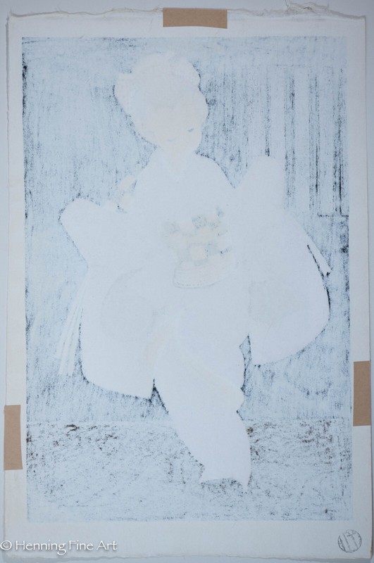 Kaoru Kawano Japanese Woodblock Dancing Figure Kamuro, FINE! gallery