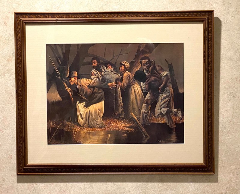 Underground Railroad, by Paul Collins framed lithograph 22″ x 18″ Harriet Tubman