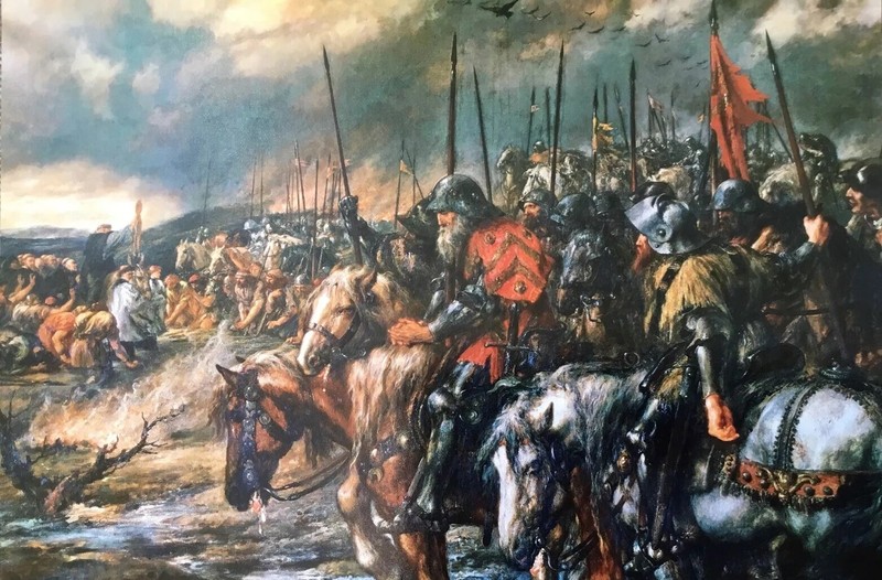 ‘Morning Before Agincourt’ Print On Board 12 X 8 Inches