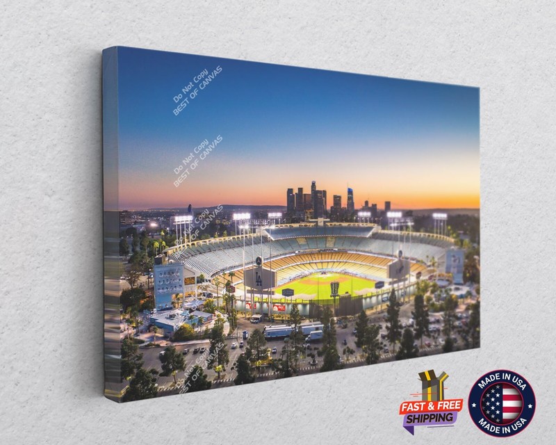 Los Angeles Dodger Baseball Fields Stadium Skyline Prints Painting Large Canvas
