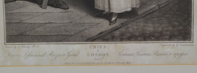 Original Stipple Engraving Wheatley "Knives to Grind" Cries of London 1795 gallery