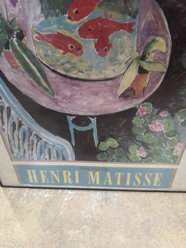 Rare 1987 FRAMED ICONIC LITHOGRAPH PRINT POSTER "GOLDFISH" HENRI MATISSE 1911 gallery