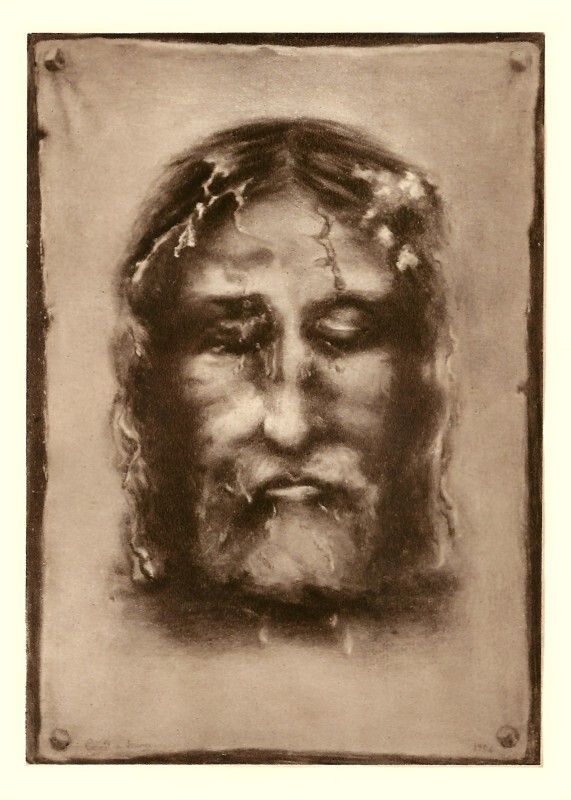 The Holy Face of Jesus Christ Shroud of Turin Portrait Only Crop Art Print Sepia