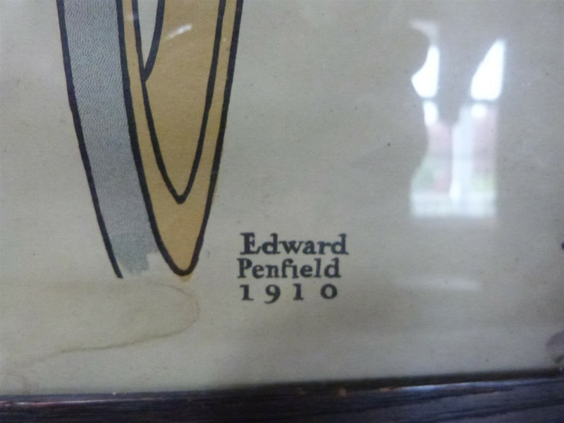 2 VINTAGE 1910 Edward Penfield Stagecoach Buggy Prints Harpers Illustrator 21" gallery