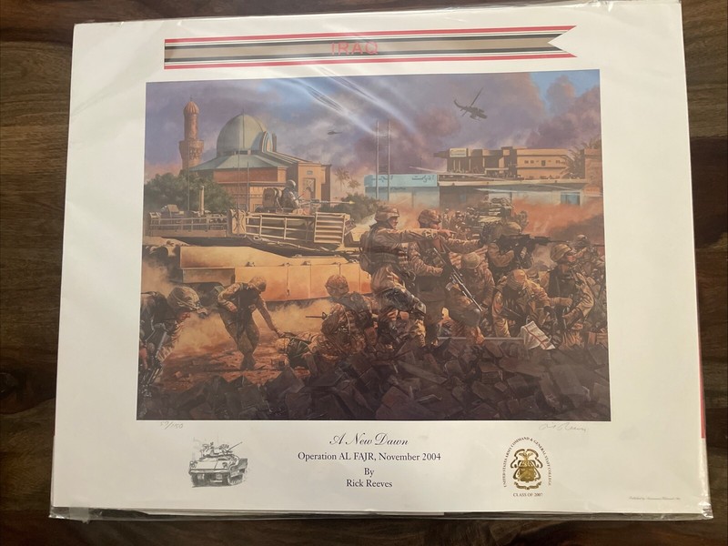 Rick Reeves – A New Dawn Operation Al Fajar, Iraq WarPrint – Mint – Hand Signed