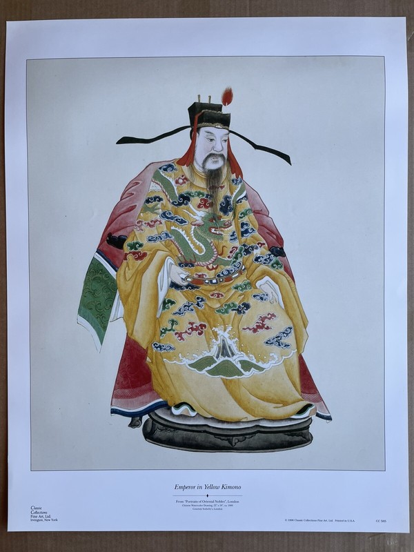 Emperor In Yellow Kimono Print 20 x 25 1/2 “