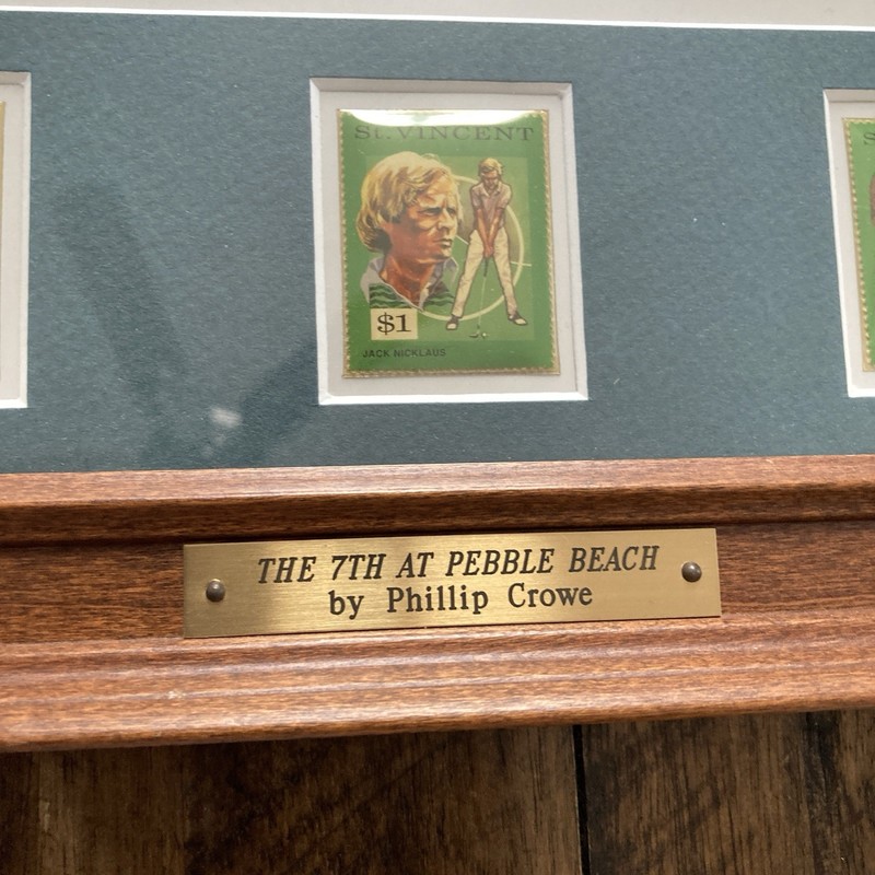 Pebble Beach 7th Hole Print Stamps -Hogan Nicklaus Player Phillip Crowe 19x22 gallery