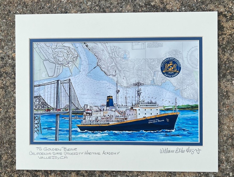 TS Golden Bear art print California state university cal maritime academy gift