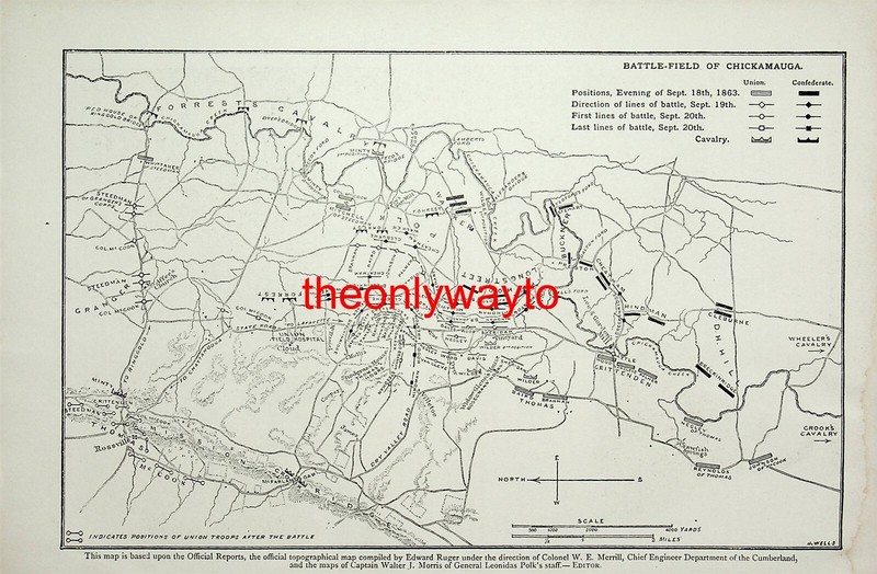 Battlefield Of Chickamauga 1863, Civil War, Book Illustration (Print), 1886/7