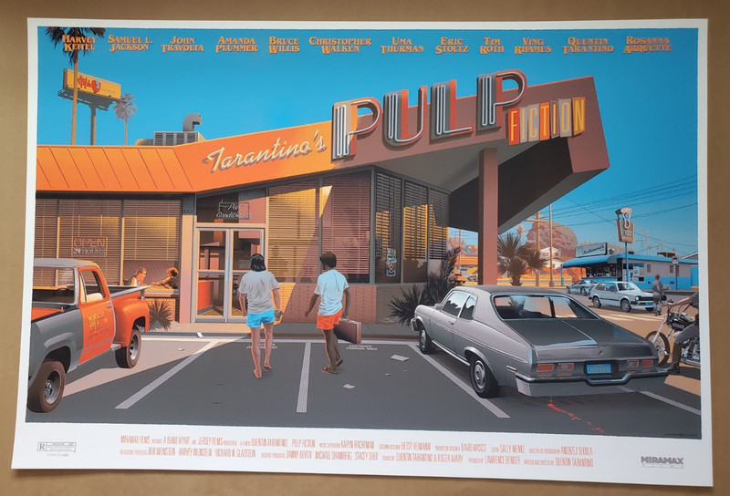 Pulp Fiction by Laurent Durieux Regular Print Poster Mondo Bottleneck x/2566