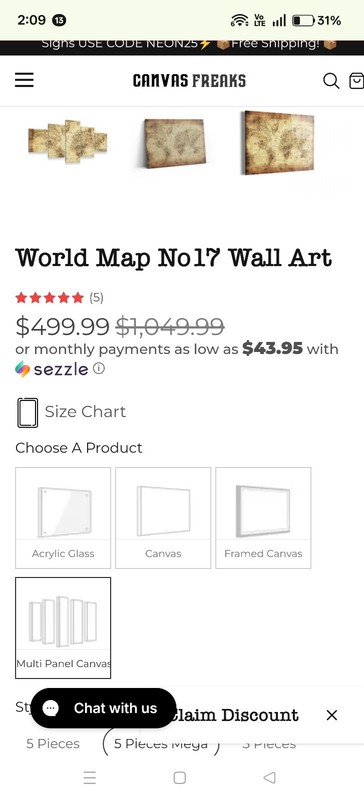 Old World Map MULTI CANVAS WALL ART. gallery