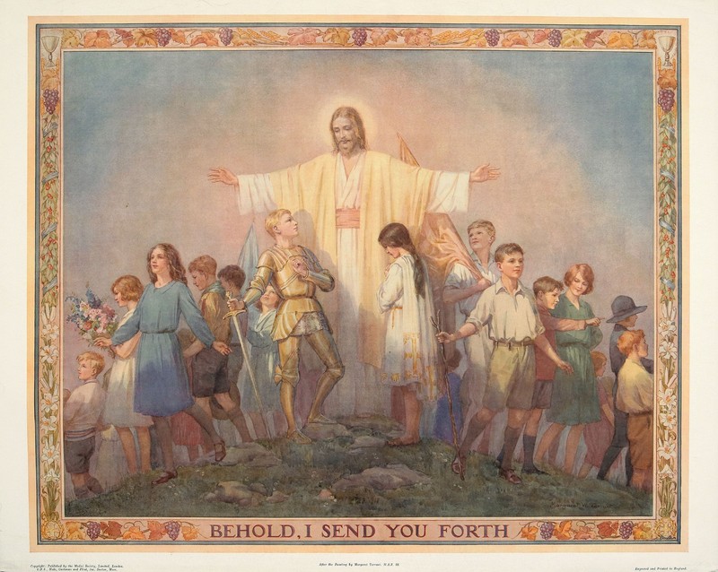MARGARET W. TARRANT Antique XRare 1938 LRG Print Jesus BEHOLD, I SEND YOU FORTH