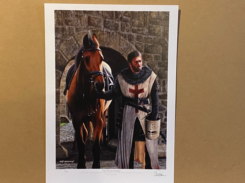 No 1 SIGNED EDITIONMedieval history art print The Knights Templar The homecoming