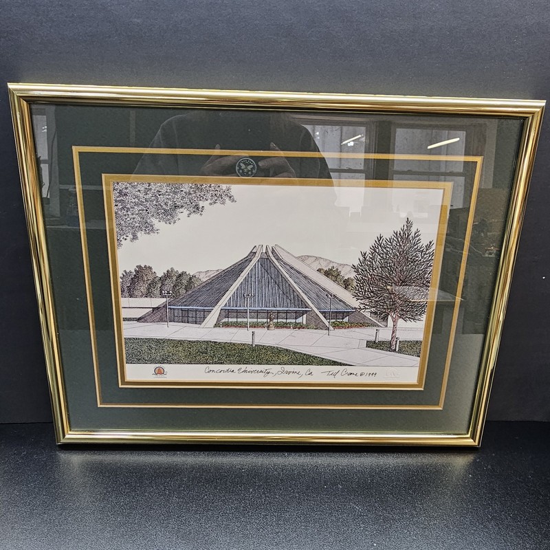 Concordia University Irvine CA Artwork by Ted Crane Lithograph Framed Signed