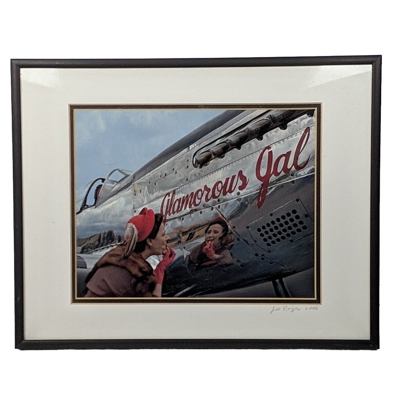 Framed Matted Photo Glamorous Gal P-51D Mustang Airplane Joe Razes Award Winner