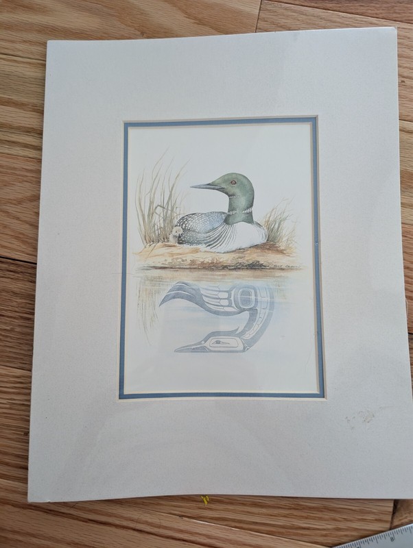 Sue Coleman “The Loon” Framed Print 8.5×6.5in print on a 14″ x11″ Matt Sealed