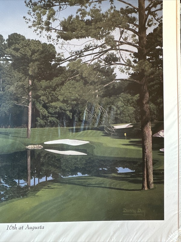 Danny Day Golf Print 16th at Augusta New in Plastic 9 1/2 x 11" Father’s Day ‘01 gallery