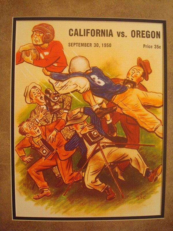VINTAGE OREGON DUCKS COLLEGE FOOTBALL PROGRAM FRAMED "OREGON VS CALIFORNIA" gallery
