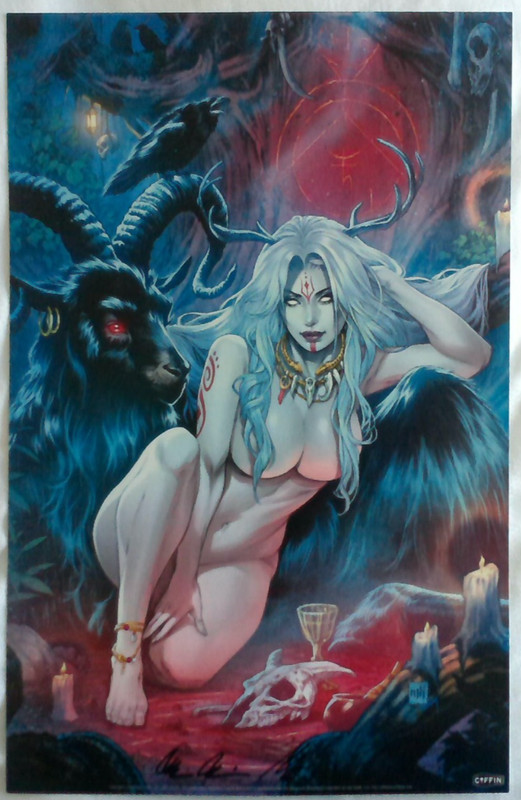 LADY DEATH WILD RISQUE ART PRINT ~ SIGNED BRIAN PULIDO & MIKE KROME SDCC 2025