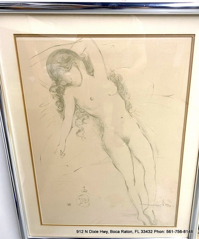 SALVADOR DALI ( 1904-1989) NUDE WITH RAISED ARMS LITHOGRAPH 1970 gallery