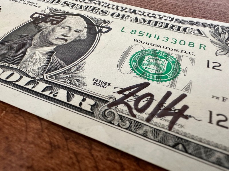 D*Face - Original Artwork on Dollar Bill 2014 gallery